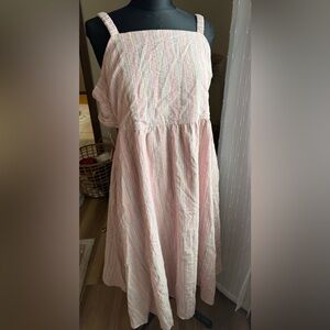 Maurices Pink and Gold Striped Dress